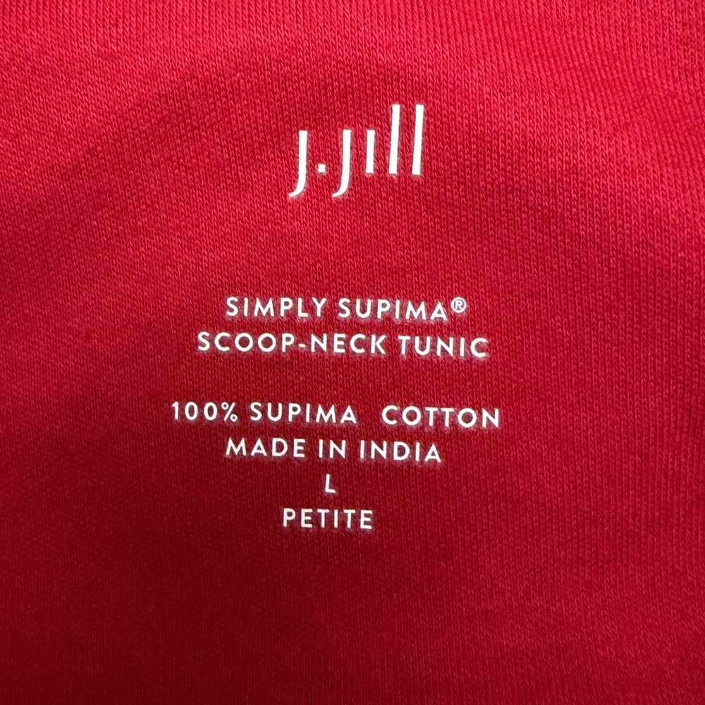 J. Jill black/red checked tunic - SIMPLY SUPIMA
SCOOP-NECK TUNIC - petite L NWT - Picture 5 of 8